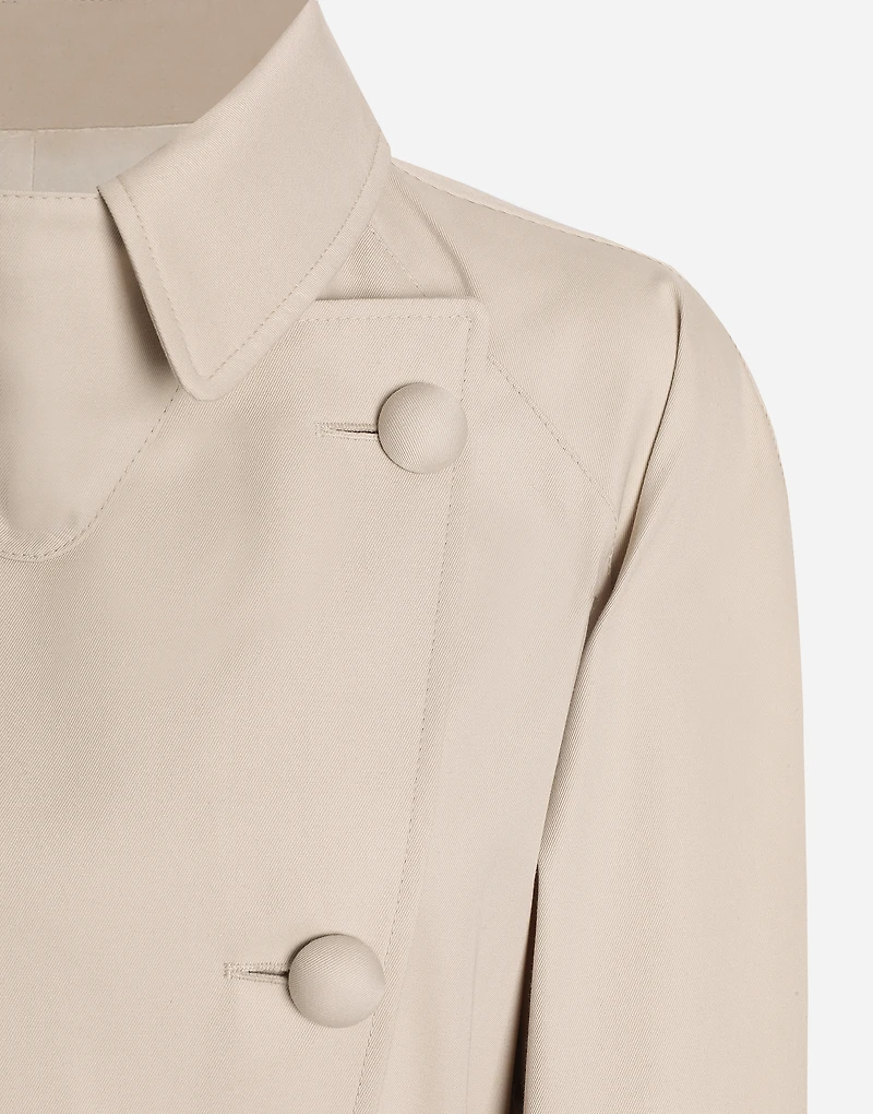 Cotton drill trench coat