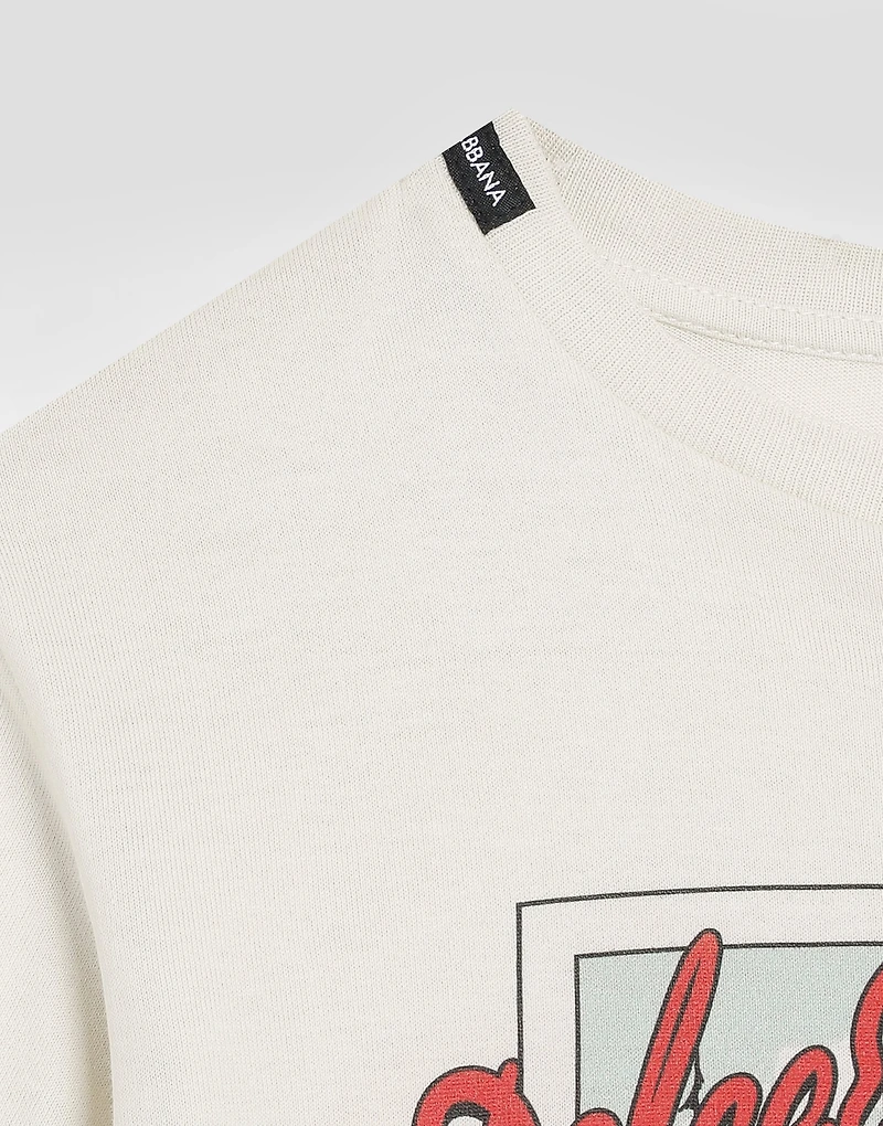 Jersey t-shirt with postcard print