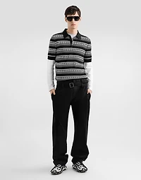 Silk polo shirt with logo