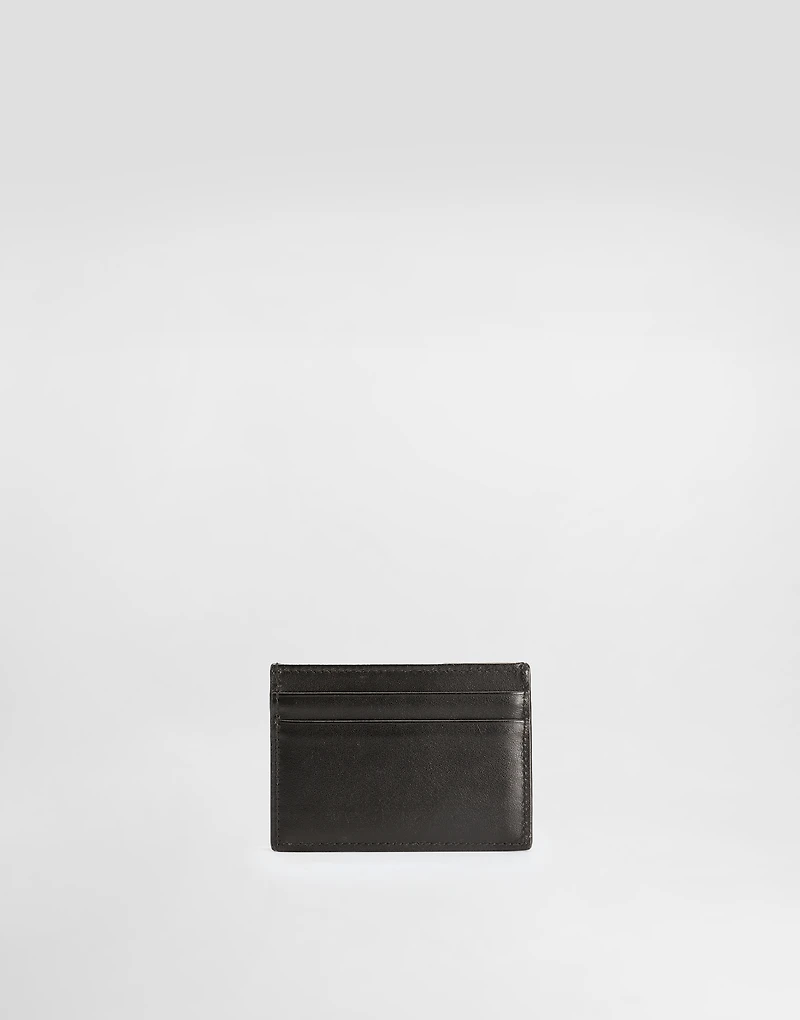 Calfskin card holder with logo