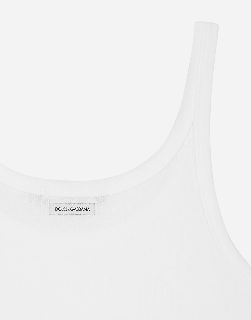 Fine-rib cotton singlet