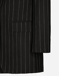 Single-breasted pinstripe wool jacket