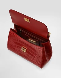 Large Sicily handbag in alligator leather