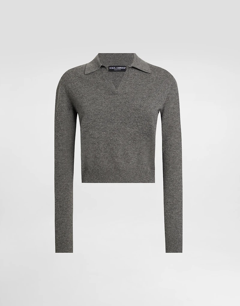 Cashmere polo pullover