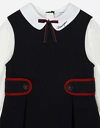 Piqué and poplin dress