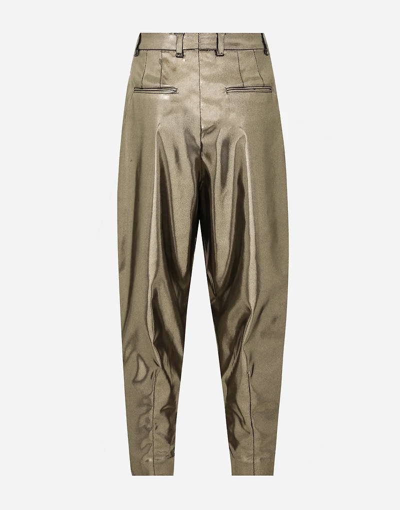 Foiled stretch satin pants