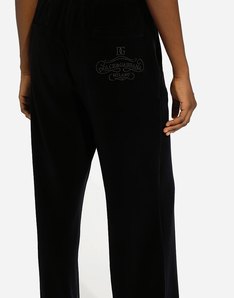 Cotton chenille jogging pants with DG logo