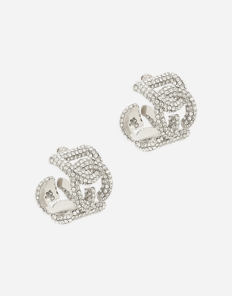 Rhinestone earrings with DG logo