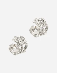 Rhinestone earrings with DG logo
