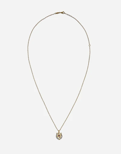 Good Luck Necklace 18 carat white and yellow gold and rubies