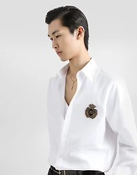 Cotton shirt with heraldic patch
