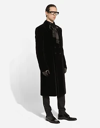 Velvet coat with satin details