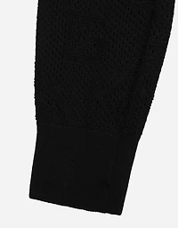 Cropped mesh-stitch viscose sweater with jacquard DG logo