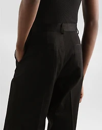 Cotton gabardine pants with double darts