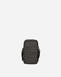 Coated jacquard crossbody bag
