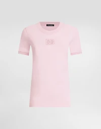 Jersey T-shirt with raised DG logo embroidery