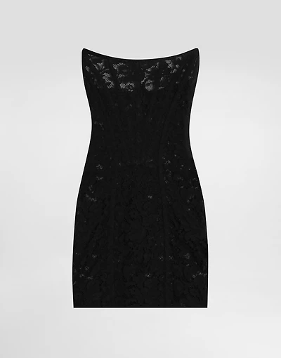 Short cordonetto lace corset dress