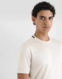 Short-sleeved silk t-shirt