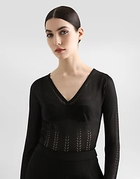 Silk v-neck sweater
