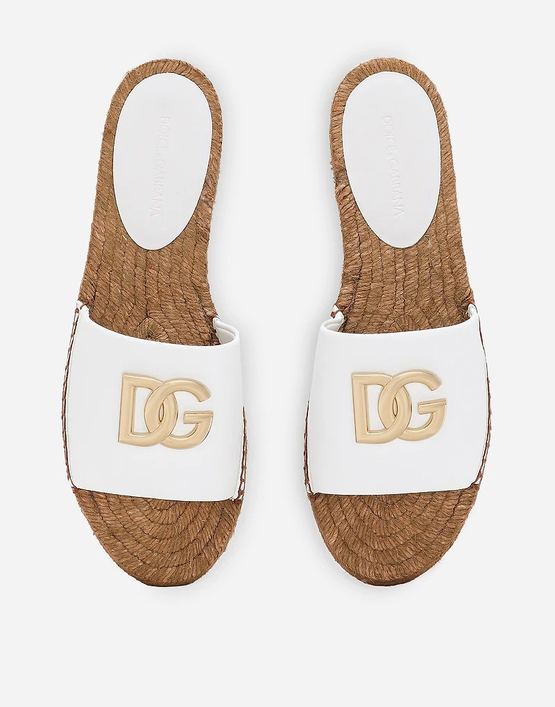 Nappa leather espadrille sliders with DG logo