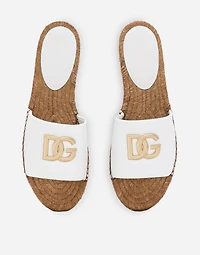 Nappa leather espadrille sliders with DG logo