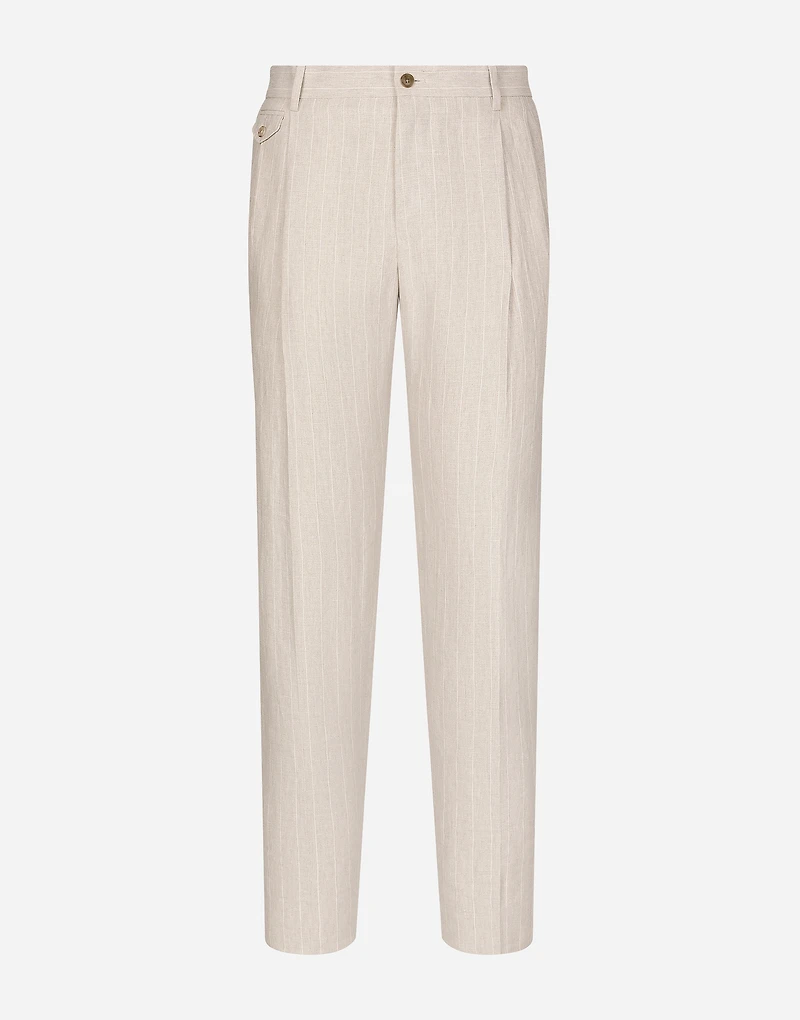 Pinstripe linen pants