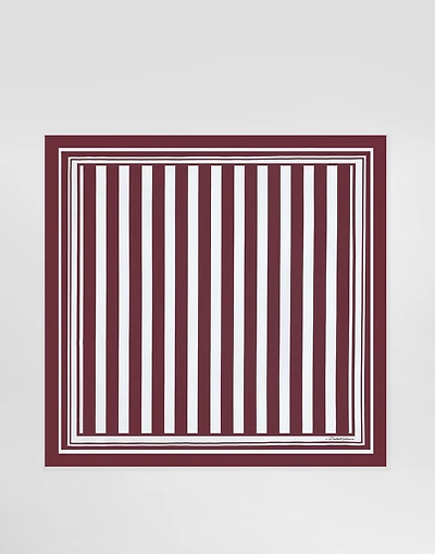 Striped-print silk twill foulard (70 x 70)