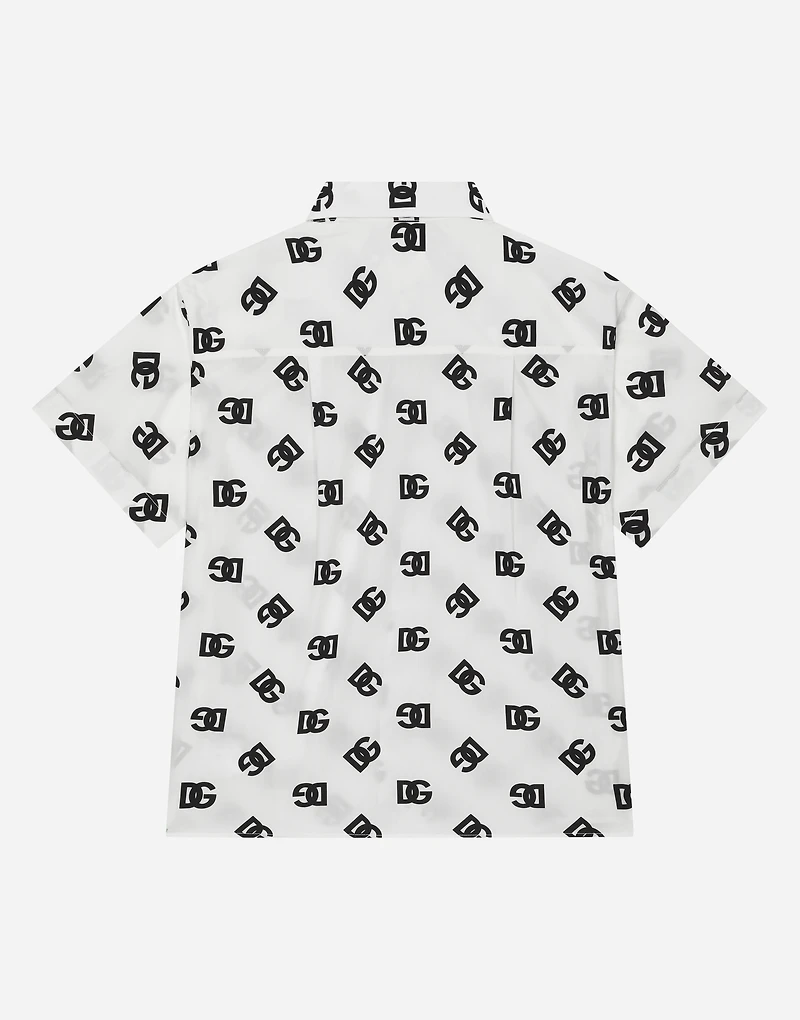 Poplin shirt with DG logo print