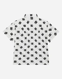 Poplin shirt with DG logo print