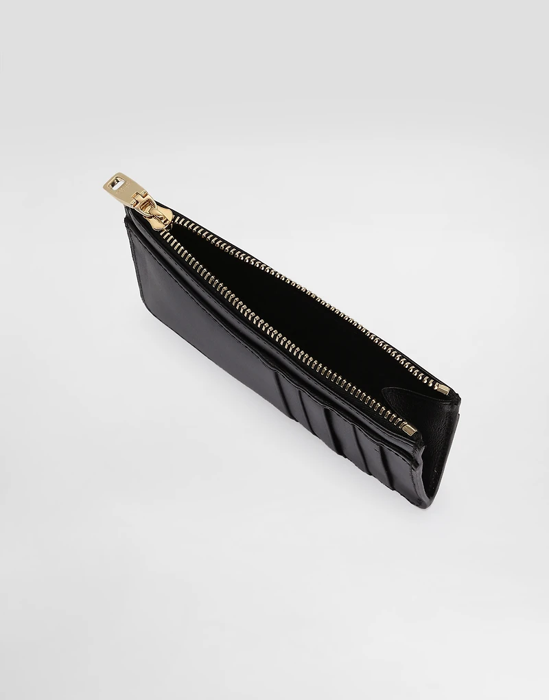 Calfskin card holder with DG logo