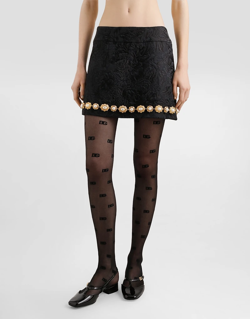Brocade miniskirt