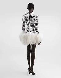 Short mesh dress with sequins