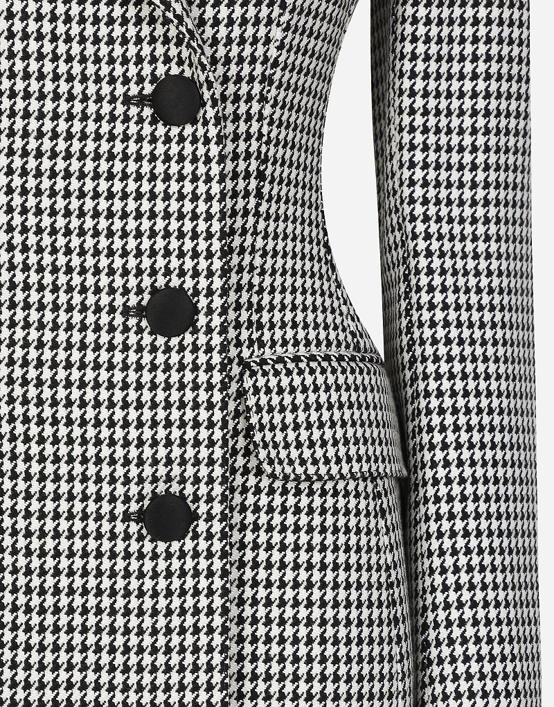Double-breasted houndstooth jacket