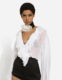 Chiffon blouse with ruffles