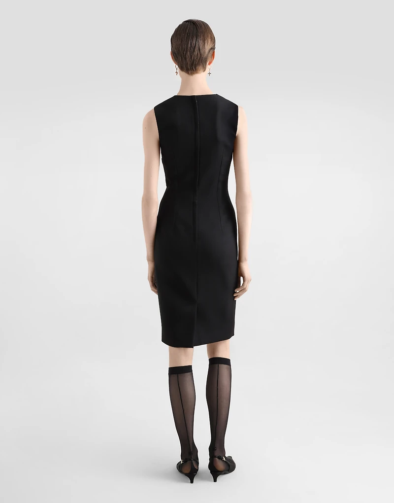 Wool calf-length sheath dress