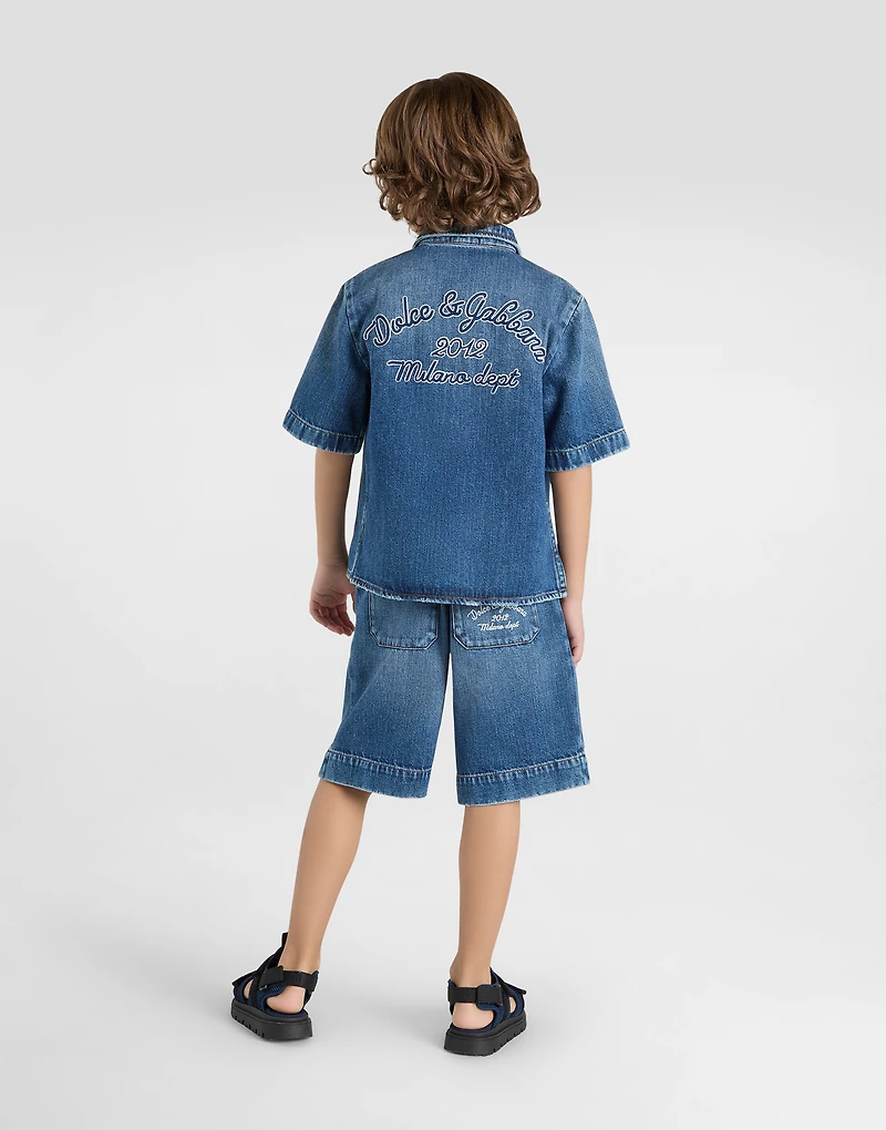 Denim shirt with Dolce&Gabbana logo