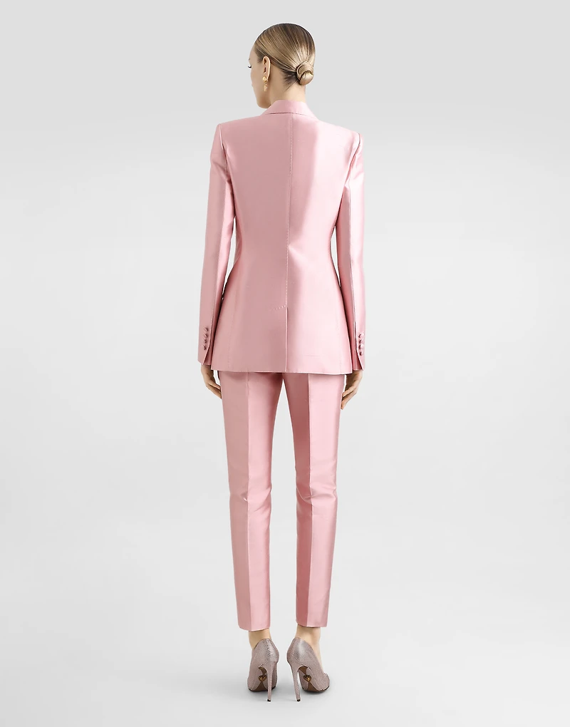 Silk shantung single-breasted jacket