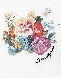 Flower-print short-sleeved jersey t-shirt