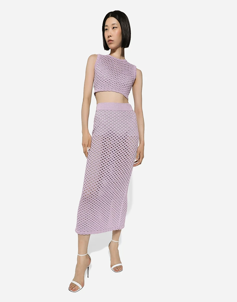 Long crochet pencil skirt