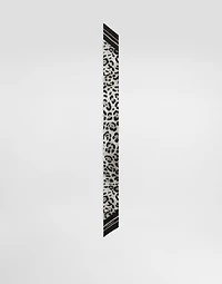 Leopard-print twill headscarf (6x100)
