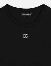 Jersey T-shirt with crystal DG embellishment