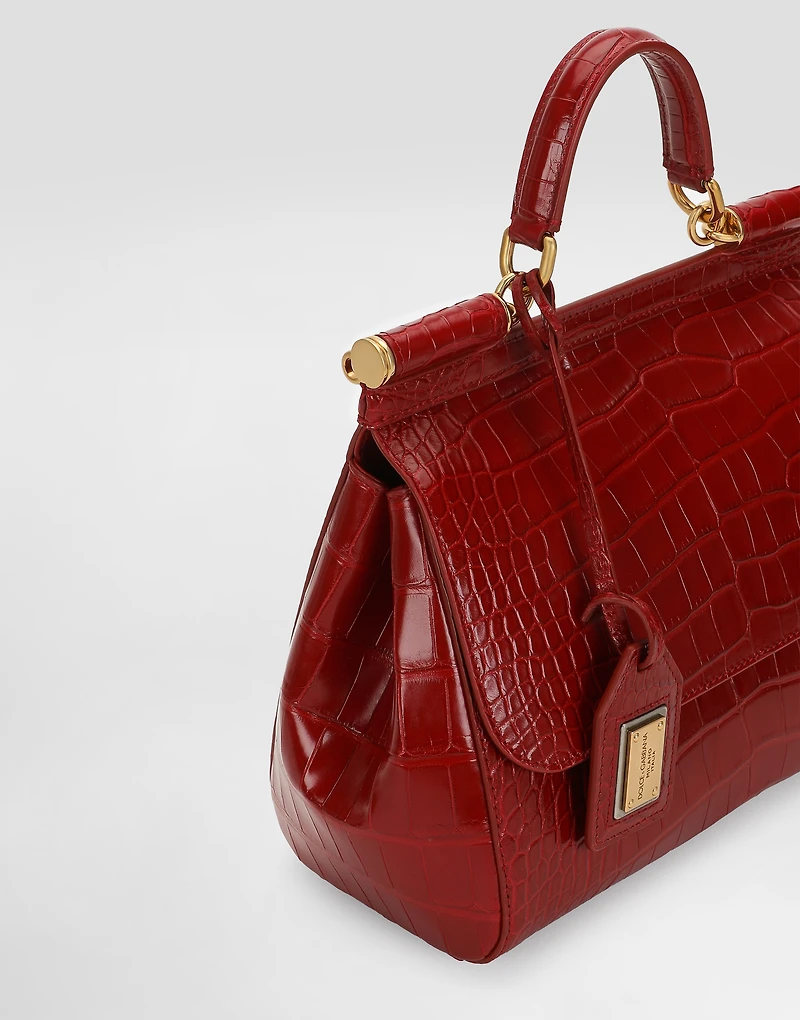 Large Sicily handbag in alligator leather
