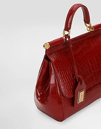 Large Sicily handbag in alligator leather