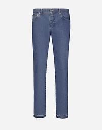 Slim-fit stretch blue denim jeans