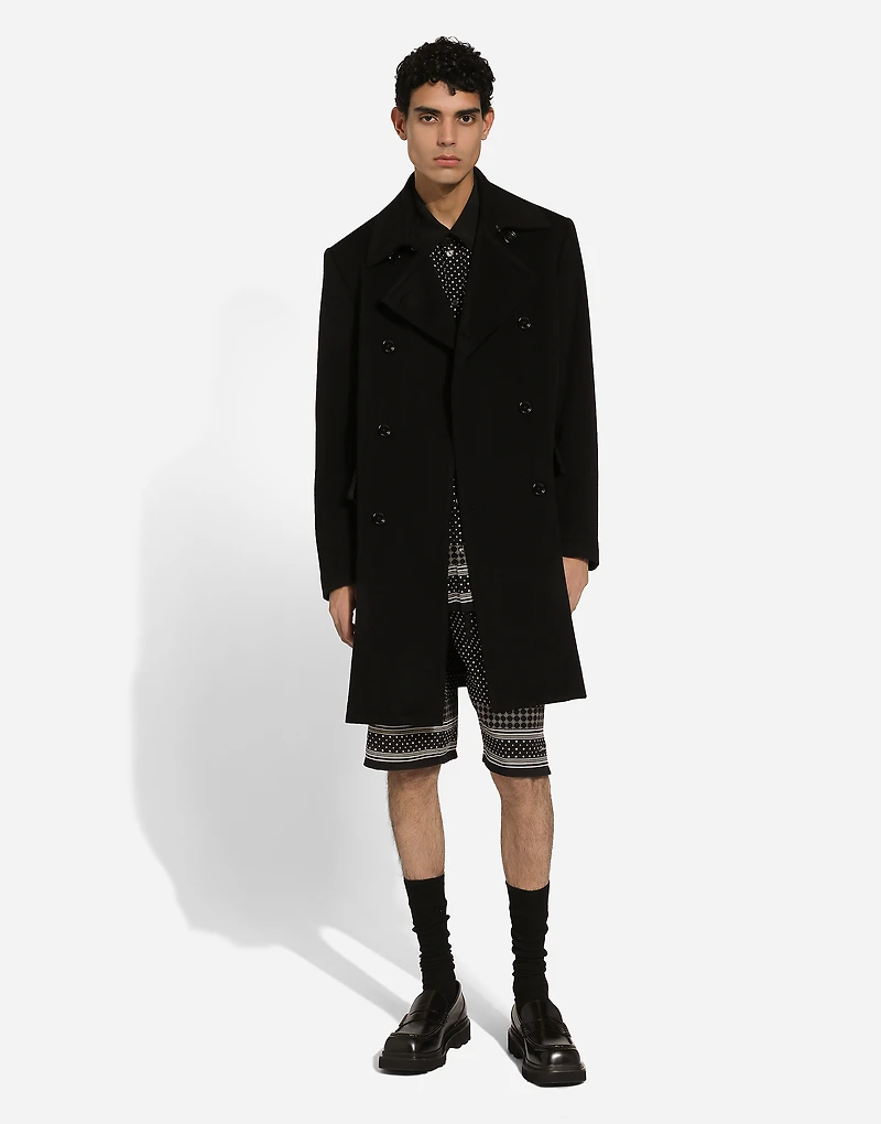 Tie-print silk jogging shorts