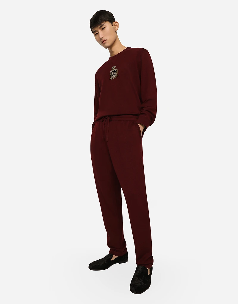 Wool and cashmere knit jogging pants