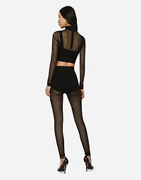 Tulle turtle-neck top