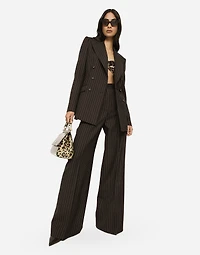 Pinstripe wool palazzo pants