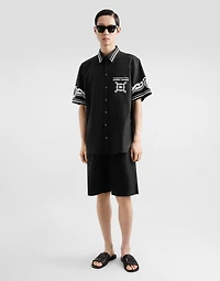 Cotton shorts with jacquard logo
