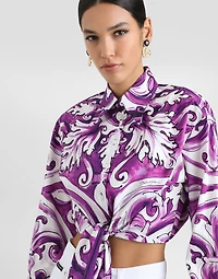 Majolica-print poplin shirt